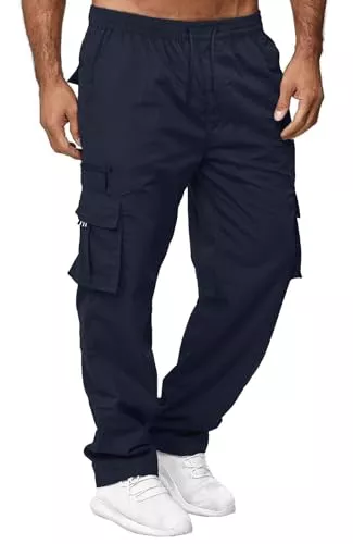 CTU Hosen CTU Herren Hose Herren Cargohose Chino Hose Jogginghose mit Elastische Taille Kordelzug und Mehreren Taschen