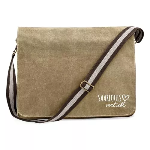 Huuraa Taschen & Rucksäcke Huuraa Umhängetasche Saarlouis verliebt Geschenk 14 Liter Canvas Saarlouis Geschenkidee