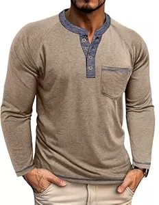 Rodawu Langarmshirts Henley Shirt Herren Langarm Männer T-Shirt Langarmshirt T Shirt Herren