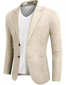 COOFANDY Blazer COOFANDY Herren Sakko Sportlich Casual Freizeit Modern Anzug Regular Fit 2 Knöpfe Business Anzugjacken