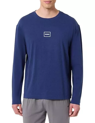 HUGO Pullover & Strickmode HUGO Herren Laze Longsleeve T-Shirt aus Stretch-Baumwolle mit Logo-Print