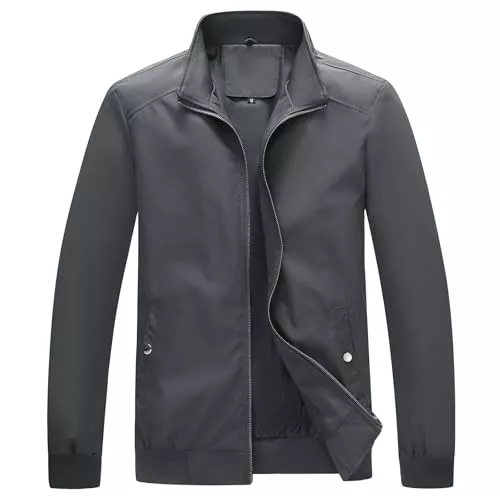 KUDMOL Jacken KUDMOL Herren Leichtgewicht Jacke Zip Up Casual Windbreaker Frühling und Herbst Outdoor Sportbekleidung mit Taschen
