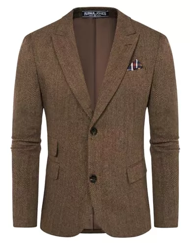 PJ PAUL JONES Blazer PJ PAUL JONES Sakko Herren Vintage British Blazer 2 Knöpfe Business Anzugjacke Tweed Sakko