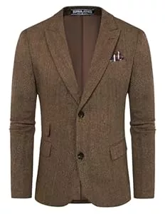 PJ PAUL JONES Blazer PJ PAUL JONES Sakko Herren Vintage British Blazer 2 Knöpfe Business Anzugjacke Tweed Sakko