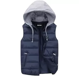 YOUTHUP  YOUTHUP Herren Steppweste mit Kapuze Leicht Winterweste Outdoor Dicke Freizeit Gilet Ärmellos Jacke Sport Weste