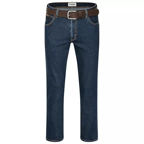 Wrangler Jeans Wrangler Texas Herren-Stretchjeans Regular Fit Authentic Straight in verschiedenen Waschungen mit Gürtel in schwarz oder braun