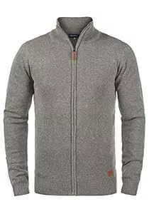 b BLEND  Blend BHNorman Herren Strickjacke Cardigan Feinstrick Pullover mit Stehkragen Reißverschluss Rippbündchen Baumwollmischung Regular fit