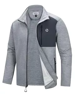 Outdoor Ventures Jacken Outdoor Ventures Herren Sportjacke Leichte Funktionsjacke Übergangsjacke Fleecejacke mit 5 Taschen Freizeitjacke Trainingsjacke für Freizeit und Outdoor