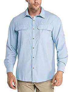 33,000ft Hemden 33,000ft Herren Sportshemd Langarmhemd Atmungsaktives Funktionshemd Schnelltrocknende Shirt Outdoorhemd für Männer Frühling Sommer Herbst Wandern Angeln Shirts