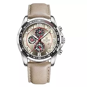 Naviforce Uhren Naviforce Sportuhren für Herren, analog, Quarz, Chronograph, Lederarmband