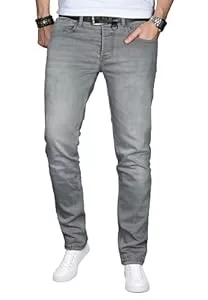 ALESSANDRO SALVARINI Jeans ALESSANDRO SALVARINI Herren Slim Fit Jeans Hose Denim Stretch-Jeans Jeanshose Washed