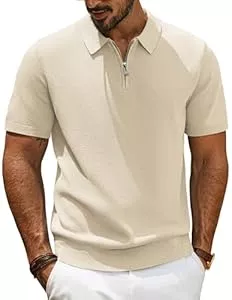 PJ PAUL JONES Poloshirts PJ PAUL JONES Herren Poloshirt Kurzarm mit 1/4 Reißverschluss Strick Polo Sommer Tshirts