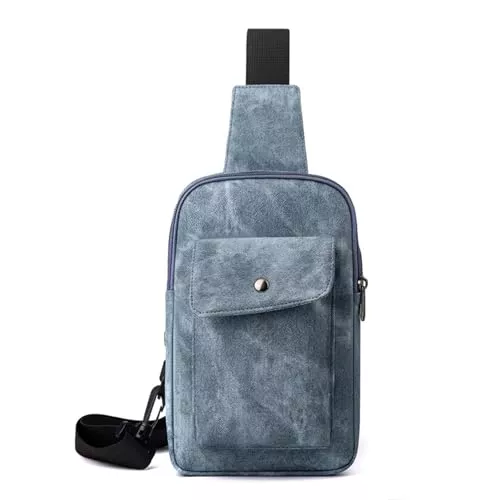 Long Keeper Taschen & Rucksäcke Long Keeper Kleine Sling Bag Brusttasche Kunstleder Crossbody Rucksack Sling Tasche Crossbody Bag Reise Outdoor Schultertasche Umhängetasche für Herren Damen