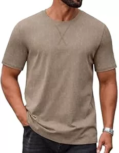 COOFANDY  COOFANDY Herren T-Shirt Rundhals Baumwolle Kurzarm Shirt Sommer Casual Regular Fit Tee