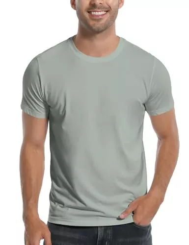 Pioneer Camp T-Shirts Pioneer Camp Herren-T-Shirt aus Bambusviskose, ultraweich, einfarbig, kühlend, Rundhalsausschnitt, lässiges Basic-T-Shirt, Unterhemd