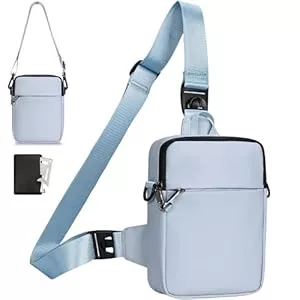 Eshow  Eshow Umhängetasche Herren Damen, Anti-Diebstahl Brusttasche Schultertasche Wasserdicht Klein, Crossbody Sling Bag mit RFID-Schutztasche und Sicherheits-Reißverschluss für Reisen Outdoor