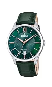 Festina  Festina Herren Uhr Analog mit Lederarmband - Quarzwerk - Kalender - Mineralglas mit hoher Widerstandsfähigkeit - Wasserdicht bis 5 ATM - Elegant und Klassisch F20426