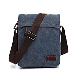 LOSMILE Taschen & Rucksäcke LOSMILE Herren Umhängetaschen, Leinwand Schultertaschen für Tablets,Schulranzen, für Schule und Arbeits,für Männer und Frauen.(M-Blau)