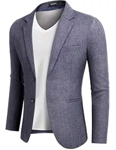 COOFANDY Blazer COOFANDY Herren Sakko Sportlich Casual Freizeit Modern Anzug Regular Fit 2 Knöpfe Business Anzugjacken