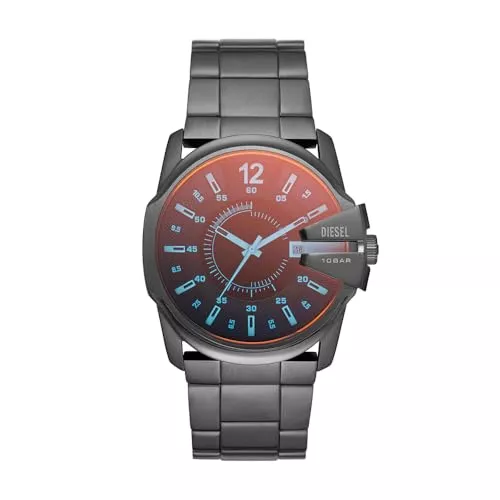 Diesel Uhren Diesel Herrenuhr Master Chief Dreizeiger, Gehäusegröße 46 mm, Edelstahluhr mit Lederarmband