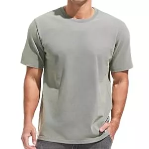 VEIISAR  Herren Dick T-Shirt 100% Baumwolle Heavyweight 250g/m² Stone Washed Ultra Weich Regular Fit Bequem Vintage Look Kurzarm Basic