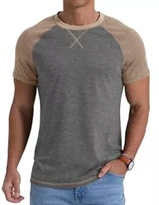 QIXING  QIXING Herren T-Shirt aus Baumwolle Kurzarm Rundhals Sommer T Shirt Leicht Regular Fit Atmungsaktiv Casual Oberteile