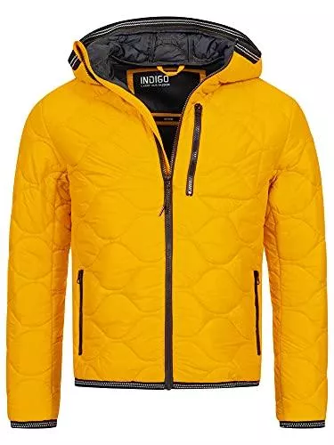 Indicode Jacken Indicode Herren Perkins Steppjacke in Daunenjacken-Optik mit Kapuze | gefütterte sportliche Übergangsjacke Moderne leichte Winterjacke modische Jacke für Männer