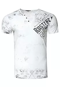 R-Neal  Original Rusty Neal T-Shirt Rundhals X V-Neck Shirt Verwaschen Vintage Oil Washed S-3XL 240