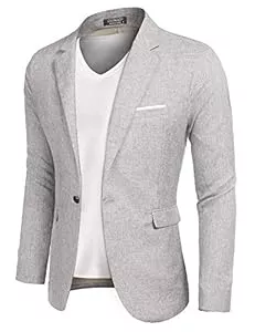 COOFANDY Blazer Coofandy Herren-Blazer, lässige Sportmäntel, schmale Passform, EIN Knopf, Anzugjacke, leichtes Sportjacket