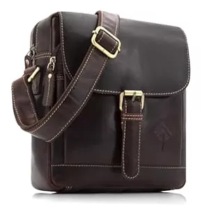 JOREY Taschen & Rucksäcke JOREY Leder Umhängetasche Herren - Schultertasche Männer aus Echtleder - Vintage Herrentasche mit Magnetverschluss - Leder Messenger Bag für Alltag Freizeit Büro