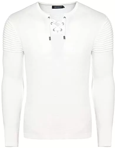 Carisma Pullover & Strickmode Carisma Herren Feinstrick-Pullover für Winter und Übergang ? Herren Longsleeve mit gerippten Ärmeln ? Herren Langarmshirt Rundhals-Pullover für Herren 7777