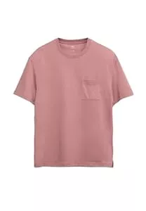 Marks &amp; Spencer T-Shirts Marks &amp; Spencer Herren T-Shirt aus Reiner Baumwolle mit Tasche – Mittelschwer – Relaxed Fit