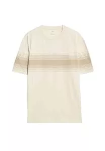 Marks &amp; Spencer T-Shirts Marks &amp; Spencer Herren T-Shirt aus Reiner Baumwolle mit Bruststreifen – Rundhalsausschnitt – Regular Fit – Mit Stretch – Atmungsaktiv