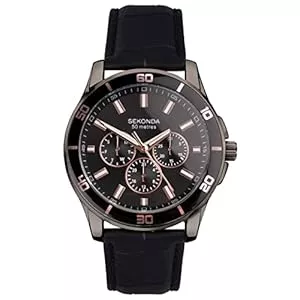 SEKONDA Uhren Sekonda Herren Midnight 44 mm Multifunktionsuhr Tag Datum bis 50 m wasserdicht