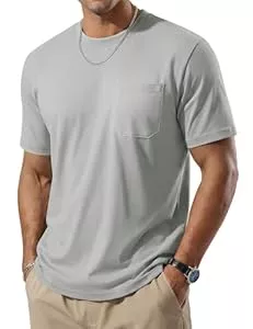 TACVASEN T-Shirts TACVASEN Herren T-Shirt Kurzarm Rundhals Sommer Hemd Freizeit mit Taschen Atmungsaktiv Basic Shirt UV Schutz Schnelltrocknend