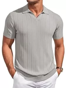 Runcati Poloshirts Runcati Herren Poloshirt Sommer Kurzarm Strick Polohemd Männer Einfarbig Knopfleiste T-Shirts Slim Fit Sport Golf Shirt Casual Basic Poloshirts