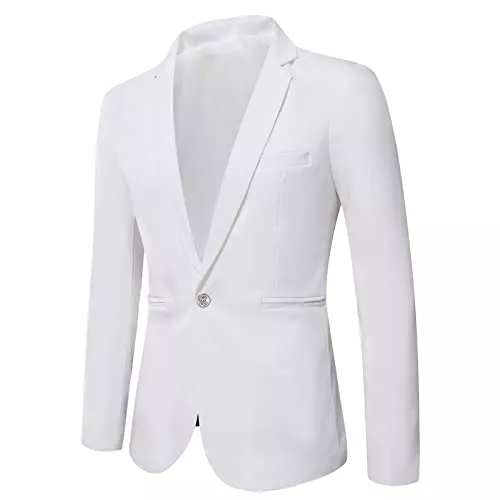 Generisch Blazer Generisch Sakko Herren Sportlich Regular Fit Blazer Business Anzugjacke Einfarbig 2 Knöpfe Freizeit Anzug Modern Jackett Herren Sakkos für Männer Business Casual