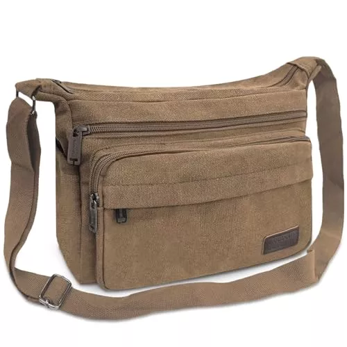 Aucuu Sonnenbrillen & Zubehör Aucuu Wasserdichte Umhängetasche Herren, Multi-Tasche Messenger Bag, Leinwand Schultertaschen, Canvas Crossbody Tasche, Arbeitstasche, Herrentasche für Schule Reisen Arbeits