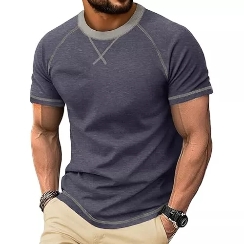Halfword T-Shirts Halfword Herren T-Shirt Kurzarm Rundhals Sommer Oberteile Cutted Shirts Sport Tshirts Männer Slim Fit Basic für Alltag &amp; Freizeit