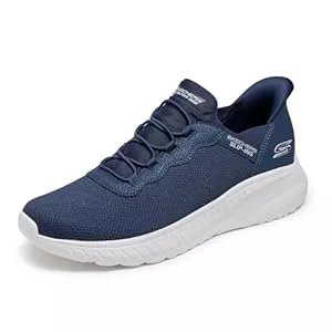Skechers  Skechers Herren Hands-Free Slip-In Bobs Squad Chaos Daily Hype Sneaker, Navy Knit, 42 EU