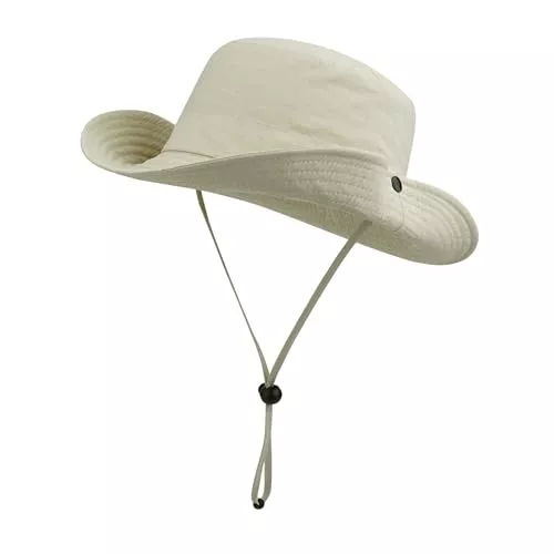 CLAPE Hüte & Mützen CLAPE Herren Wasserdicht Sonnenhut Faltbar Safari Hut Boonie Hut UV Schutz Buschhut mit Kinnband Sommer Fischerhut Cowboy-Stil Sun Hat