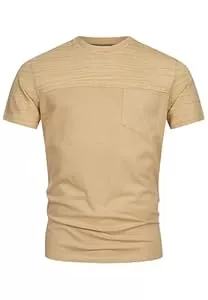 Indicode T-Shirts Indicode Herren INSprings T-Shirt mit Rundhalsausschnitt und Brusttasche | Herrenshirt Sommershirt