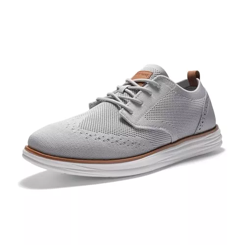 Bruno Marc Sneaker & Sportschuhe Bruno Marc Herren Anzugschuhe KnitFlex Craft Atmungsaktiv Gestrickter Stoff Schnürhalbschuhe Sommer Casual lässige Moderne Klassische Schuhe,Size 41,Grau 06,SBOX2406M