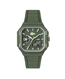 Lacoste  Lacoste Uhr mit DREI-Zeiger-Quarzwerk Kollektion LC33 Square mit Silikonarmband - Erhältlich aus Blau, Grün oder Weiss
