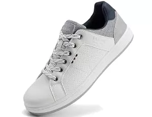 LANGDU  LANGDU Freizeitschuhe Herren Sneaker Schuhe Walkingschuhe Leichtgewicht Atmungsaktive Sportschuhe Größe41-46EU (Weiß 65,41EU)