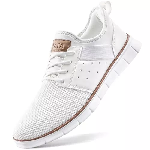 LEZTA Schnürhalbschuhe LEZTA Herren Business Slipper Schuhe Anzugschuhe Sneaker Oxfords Freizeitschuhe Walking Fitness Sport Turnschuhe Weiß 274