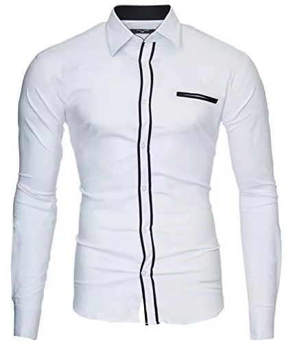 Kayhan Hemden Kayhan London Herren-Hemd - Slim-Fit - Langarm-Hemd - Bügelleicht - EU Größen: S bis 3XL