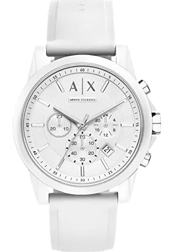 Armani Exchange Uhren Armani Exchange Watch for Men, Quarz-Chronographenwerk und 44mm Gehäusegröße mit Silikonarmband