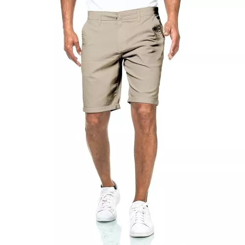 Smith &amp; Solo Shorts Smith &amp; Solo Kurze Hosen Herren - Chino Shorts Kurz Baumwolle, Bermuda Hose Sommer, Laufshorts Männer Sport Trainingshose (Khakibraun, 32)