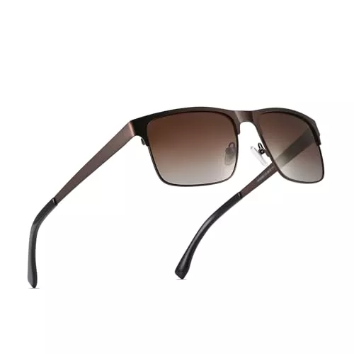 Ricafirla Sonnenbrillen & Zubehör Ricafirla Sonnenbrille Herren Polarisiert UV400 Schutz, Metall Gestell, Klassische Quadratische Form, Für Autofahren, Angeln, Golf